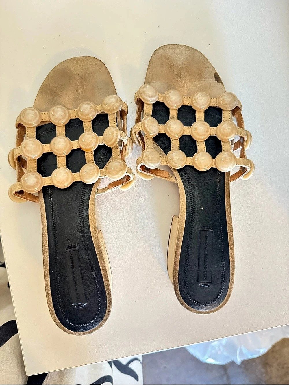 Embellished Gold Wedge Sandals EU 39